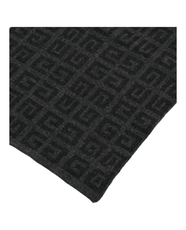 GIVENCHY 4G Logo Reversible Wool Scarf in grey, photo 3 of 4 from ShopSimon
