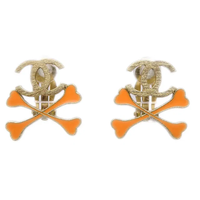 Chanel Earrings Gold 03P in Gold from AMORE Vintage Tokyo