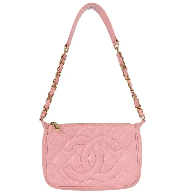 Chanel 2004-2005 Pink Caviar Skin Handbag in Pink Caviar leather from AMORE Vintage Tokyo
