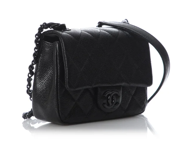 Chanel Mini Black Quilted Shiny Caviar Incognito Flap in Black Caviar leather from Ann's Fabulous Finds, photo 6 of 10