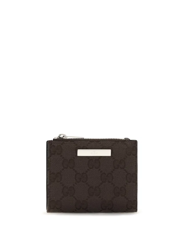 Gucci Plaque-Embellished Gg Canvas Wallet — Brown Polyester; Cotton; Polyamide in Brown Canvas from HEWI