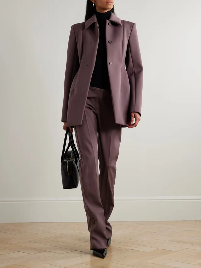SPORTMAX Belted twill straight-leg pants in Brown, photo 2 of 2 from NET-A-PORTER (Canada)