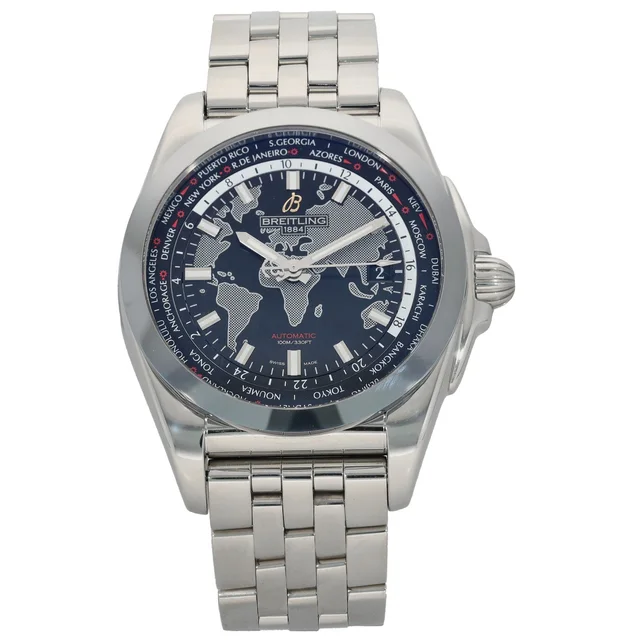 Breitling Galactic Unitime SleekT WB3510 44mm Stainless Steel Watch from H&T