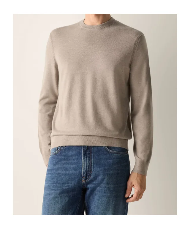 Zegna Light Taupe Oasi Cashmere Crewneck, photo 2 of 3 from SENSER