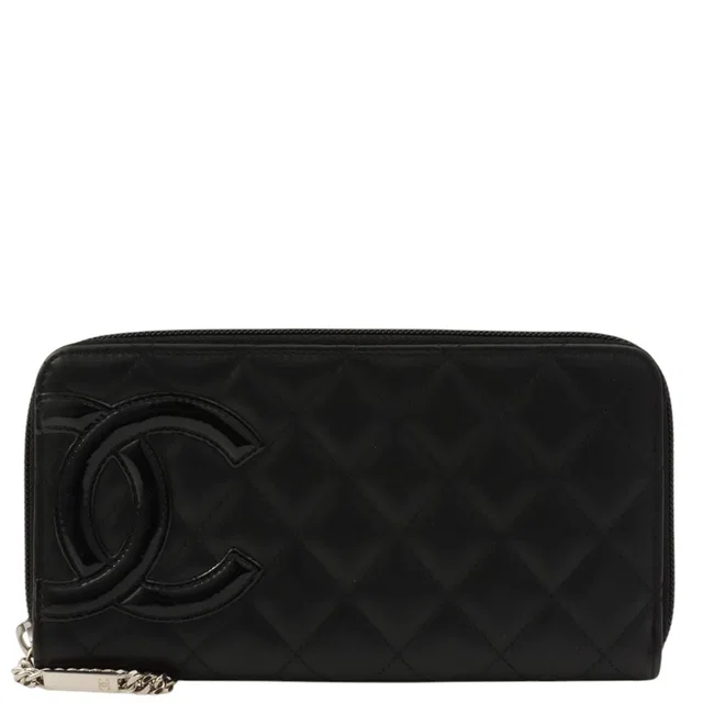 Chanel Cambon Line Zip Around Long Wallet, Black, circa 2009 in Black from VINTAGE QOO TOKYO
