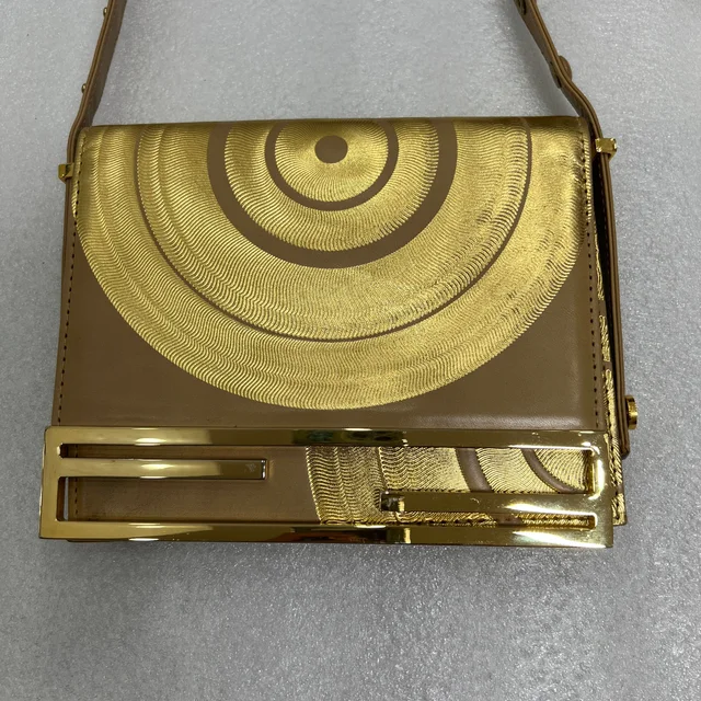 Fendi Gold Crossbody Bag in Gold Calfskin from SparklesnDreams