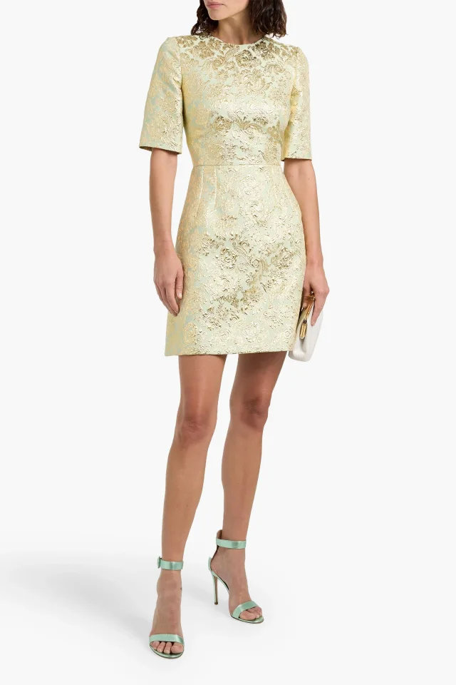 Dolce&Gabbana Metallic Brocade Mini Dress, photo 2 of 4 from THE OUTNET