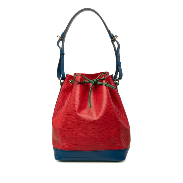 Red Louis Vuitton Epi Tricolor Noe GM Bucket Bag in Red Leather from Designer Revival