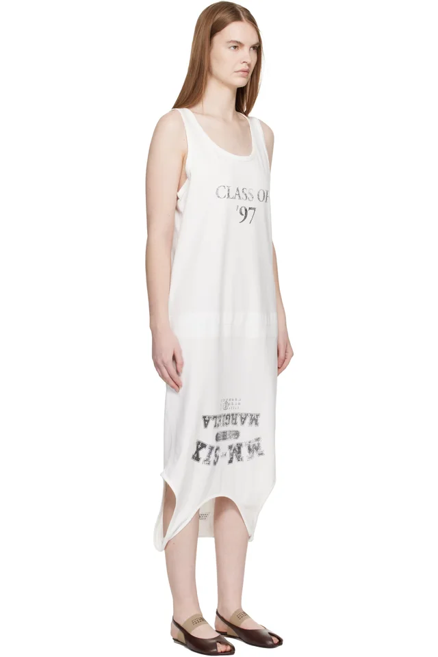 MM6 Maison Margiela White Multi Wear Cotton Jersey Midi Dress, photo 2 of 4 from SSENSE