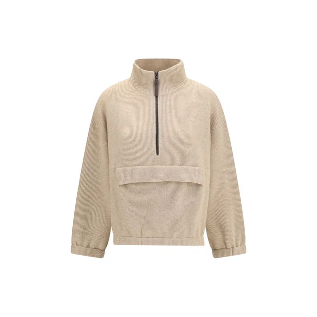 Brunello Cucinelli Beige Cashmere Sweatshirt in Beige Cashmere from HEWI
