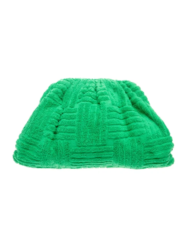 Bottega Veneta Terry Cloth The Pouch Teen in green Nylon from The RealReal
