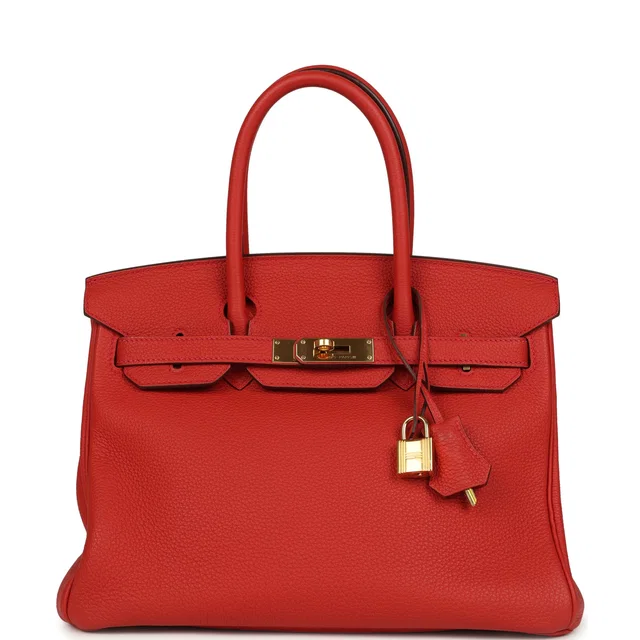 Hermès Birkin 30 Rouge Tomate Togo Gold Hardware in Red Togo leather from Madison Avenue Couture
