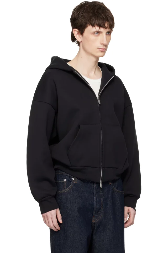 Seventh Black V2 Zipped Hoodie, photo 2 of 4 from SSENSE