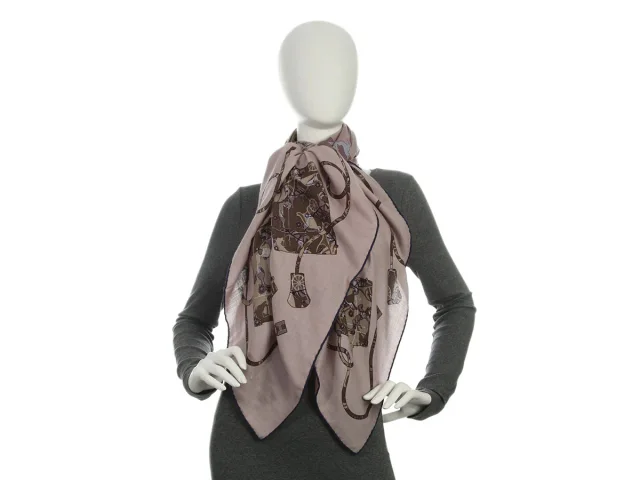 Hermès Kelly en Calèche Cashmere Silk Shawl 140cm in Silk from Ann's Fabulous Finds, photo 6 of 6