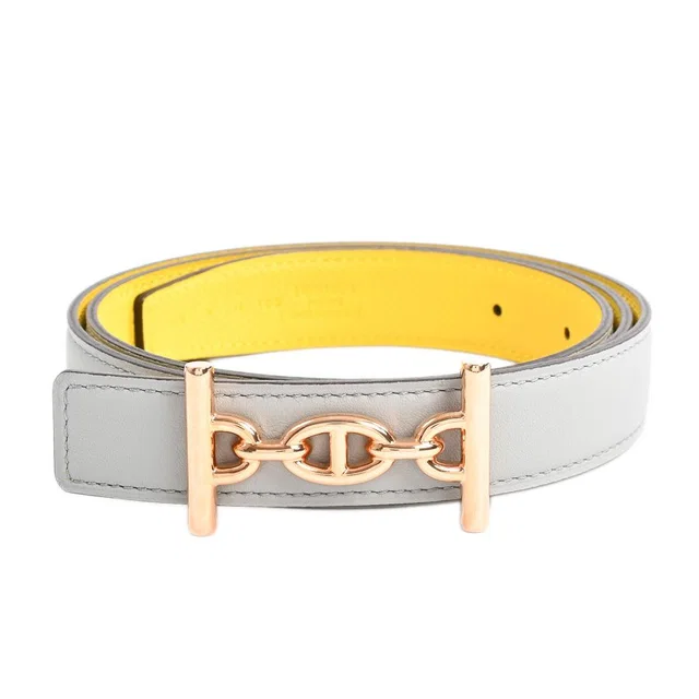 Hermès Belt Lagoon Pink in Pink Swift leather from The Reluxe