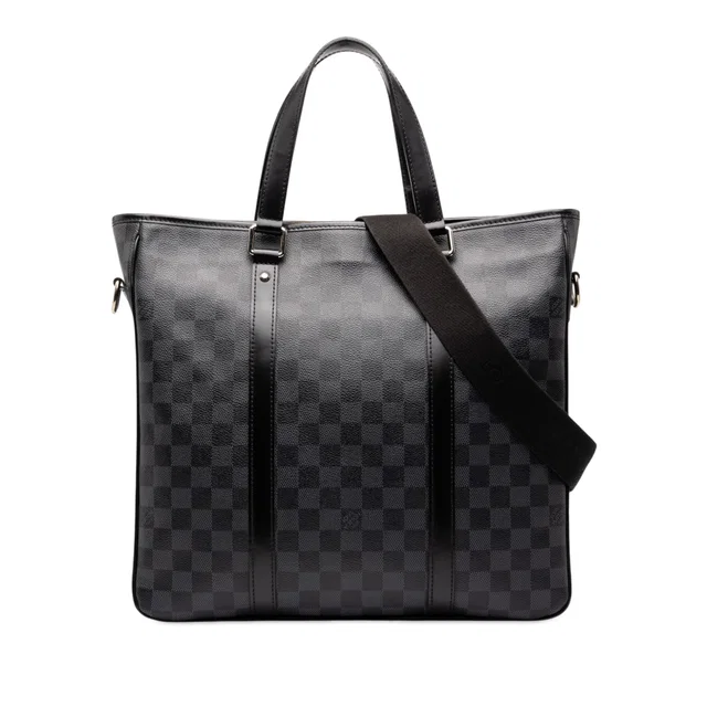 Black Louis Vuitton Damier Graphite Tadao Satchel in Black Leather from Designer Revival