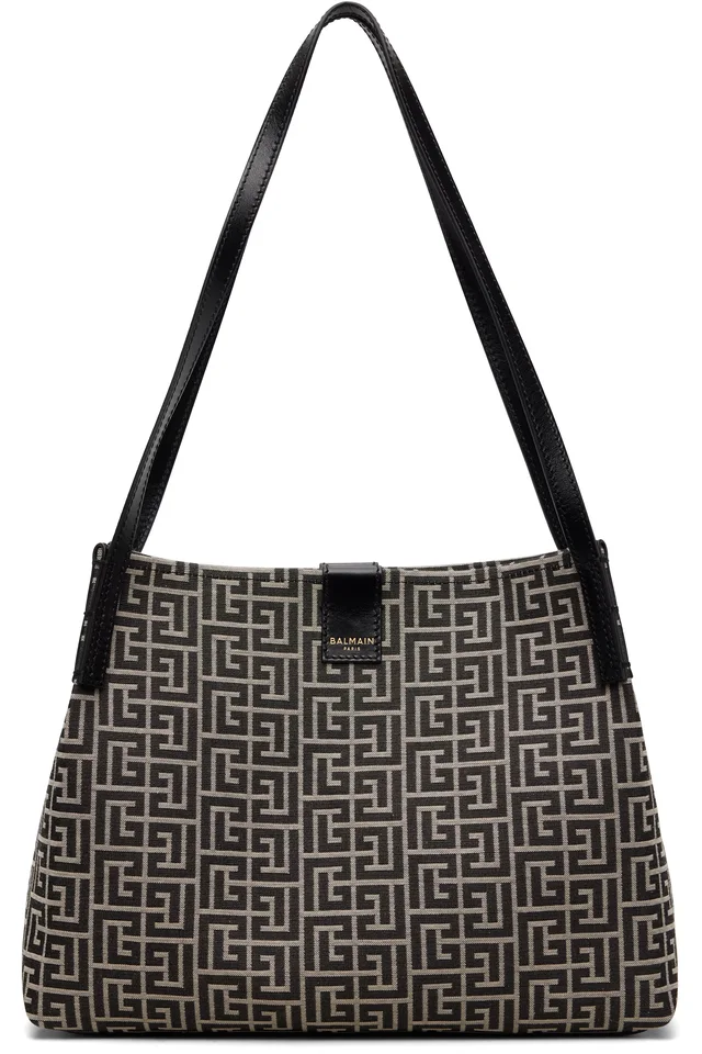 BALMAIN Black & Off-White Release Small Shopper Bag from SSENSE, photo 1 of 1