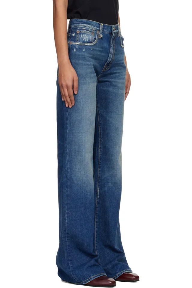 R13 Blue Loose Jane Jeans, photo 2 of 4 from SSENSE