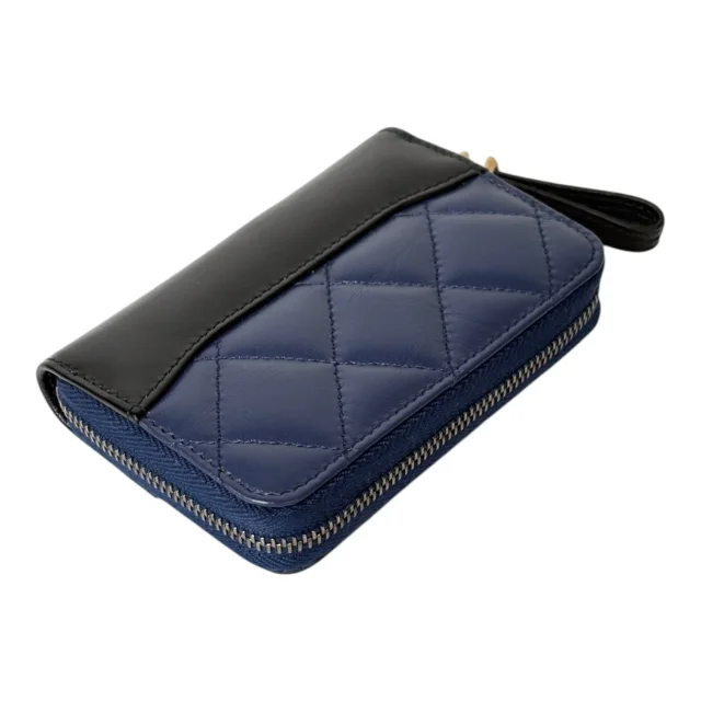 Chanel CC Blue Zipped Coin Purse Wallet in Blue from Luxury Promise, photo 6 of 6
