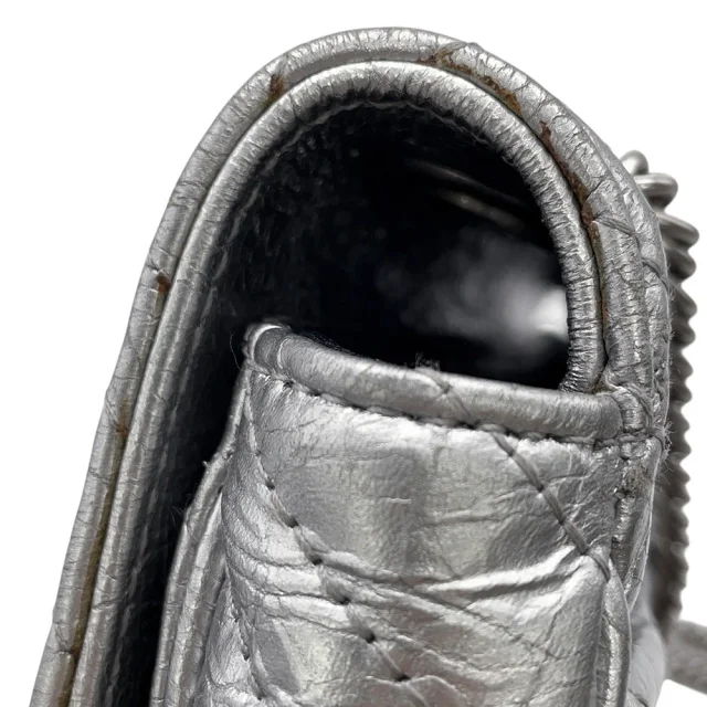 Balenciaga BB Logo Quilted Chain Shoulder Bag Silver526682 Leather in Leather from GALLERY RARE, photo 8 of 16