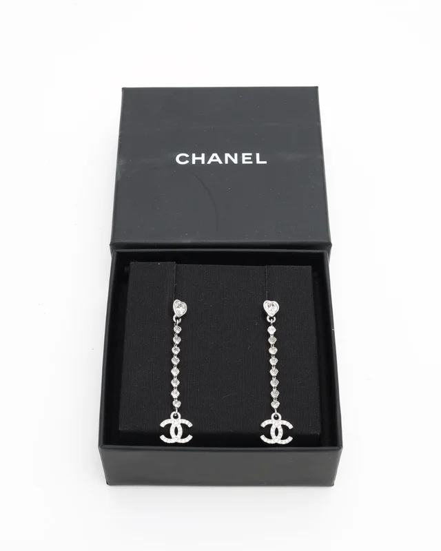 Chanel Coco Mark Rhinestone Dangling Earrings from A Retro Tale, photo 2 of 2