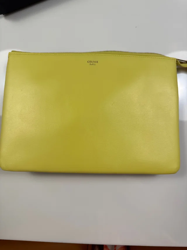 Celine Clutch Bag Yellow in Yellow Leather from Luxury Promise