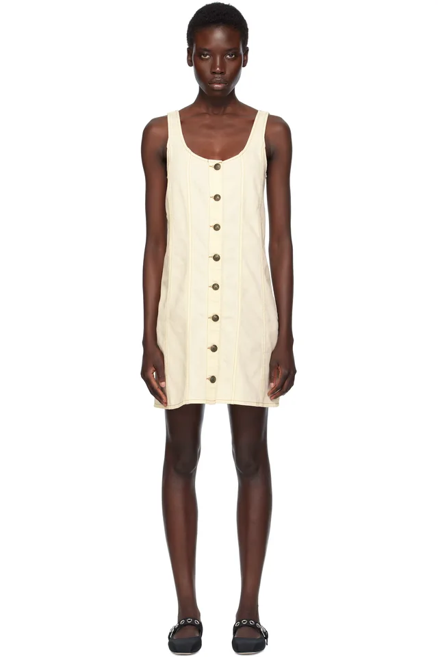 rag & bone Beige Laney Denim Minidress, image 1 of 1 from SSENSE