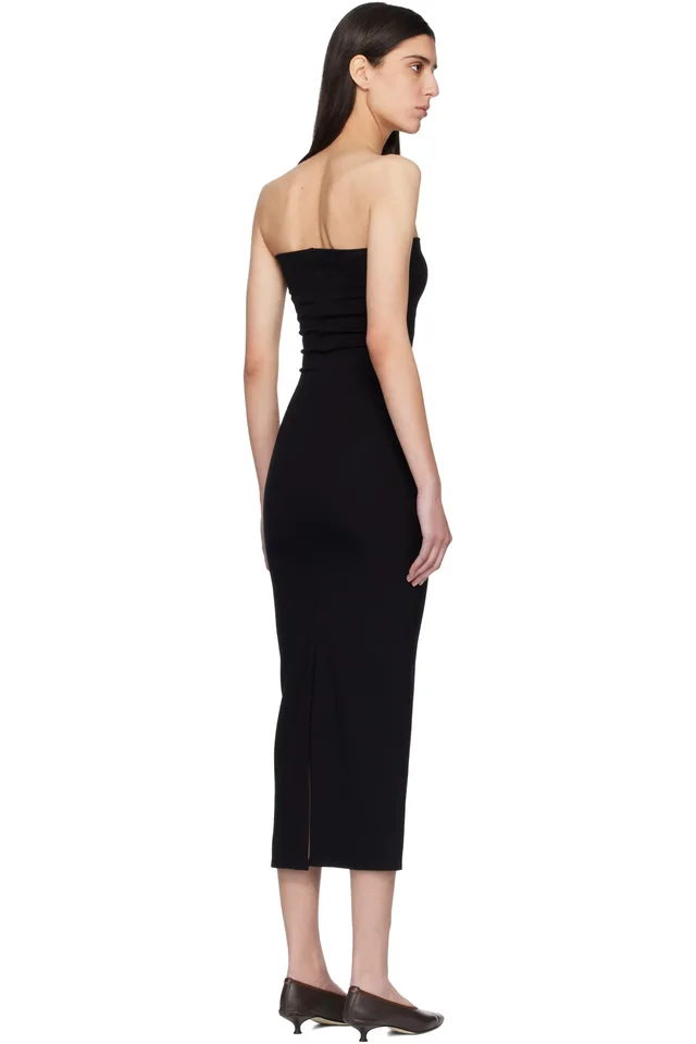 LESET Black Rio Bandeau Midi Dress, photo 3 of 4 from SSENSE