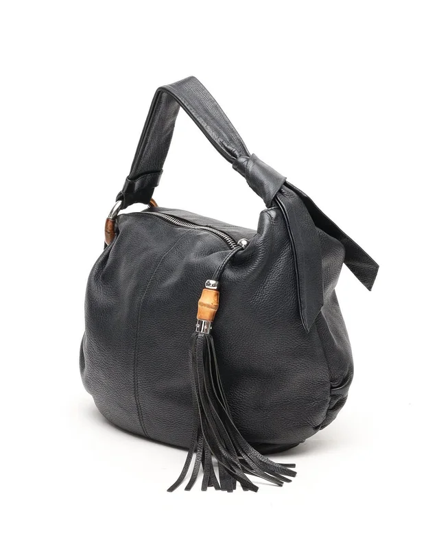 Gucci Jungle Bamboo Hobo Bag in Caviar leather from A Retro Tale, photo 2 of 13