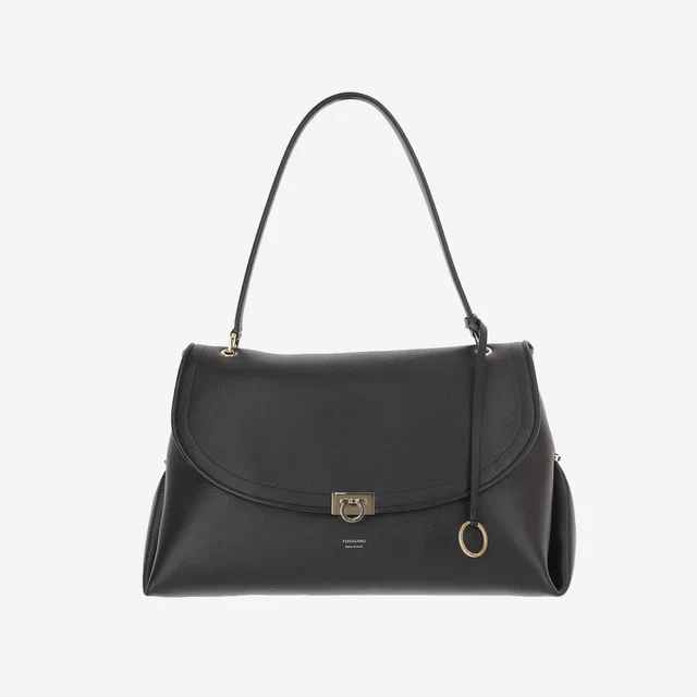 Ferragamo Leather Shoulder Bag — Black in Black Leather from HEWI
