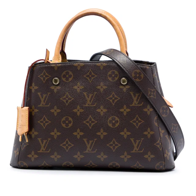 Brown Louis Vuitton Monogram Montaigne BB Satchel in Brown Coated canvas from Designer Revival