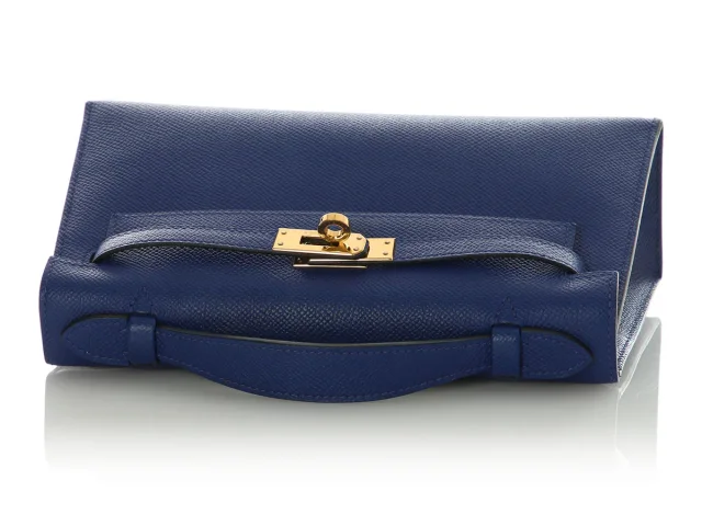 Hermès Bleu Electrique Epsom Kelly Pochette in Blue Epsom leather from Ann's Fabulous Finds, photo 7 of 11