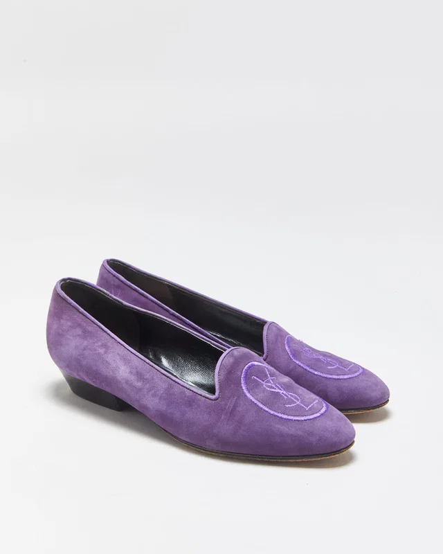 S/ 2005 Vintage Yves Saint Laurent By Stefano Pilati YSL Runway Deep Purple Suede … UK3.5 in Purple Suede from Rokit Vintage