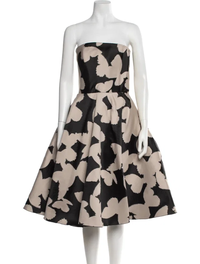 Lanvin Patterned Midi Length Dress in black from The RealReal