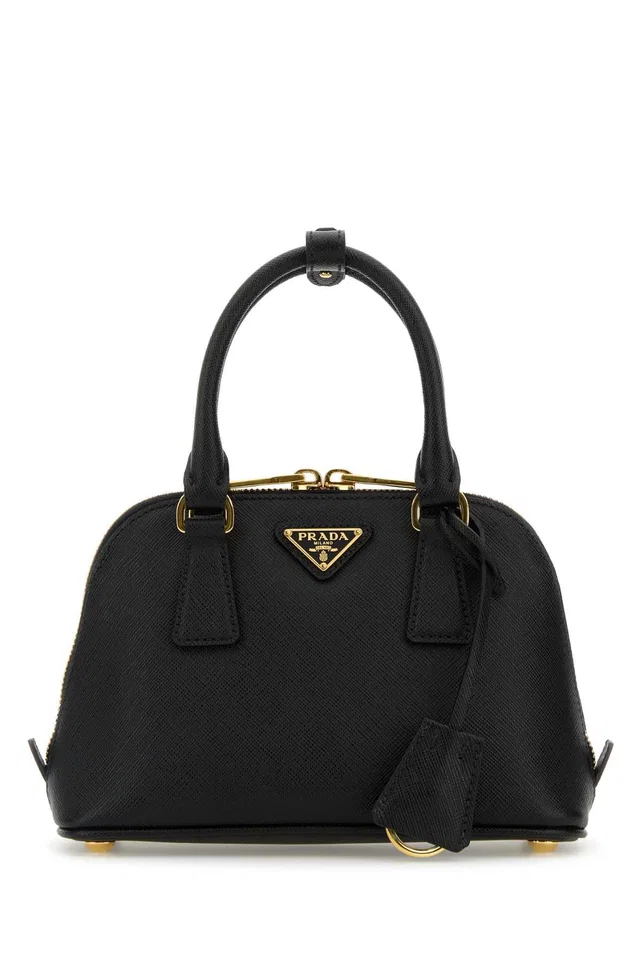 Prada Handle Top Bag — Black Vitello in Black Saffiano leather from HEWI