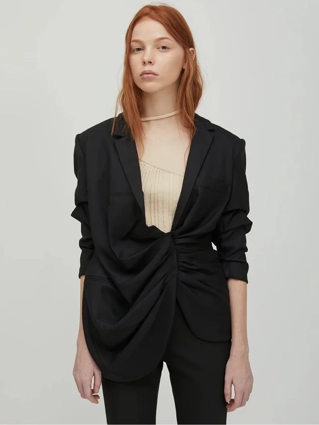 Jacquemus La Bomba Knotted Wool Blazer Jacket Fr 38 Us Medium in black Wool from Poshmark