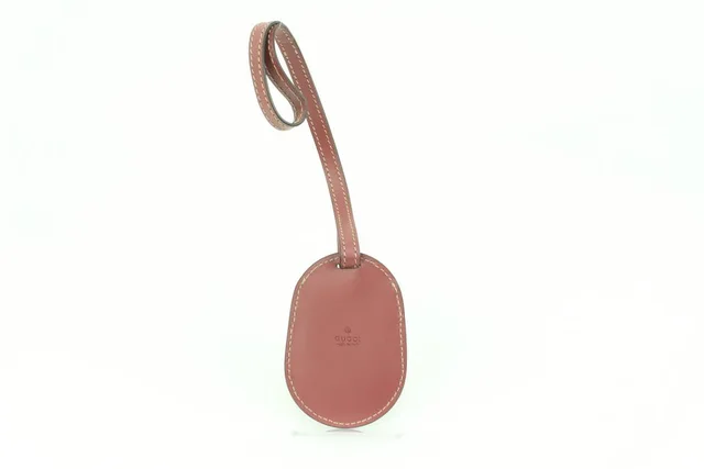 Gucci Mauve Leather Reversible Blooms Luggage Tag Bag Charm Clochettes in Leather from Bagriculture