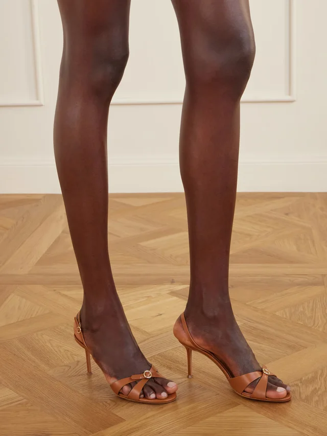 AQUAZZURA Iza 75 leather slingback sandals in Beige, photo 2 of 2 from NET-A-PORTER (Canada)