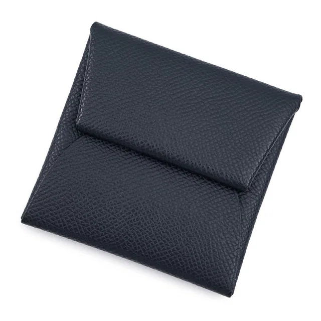 Hermès Coin Purse Bastia Verso Blue Indigo Vert Amand Silver Epsom in Blue Epsom leather from The Reluxe