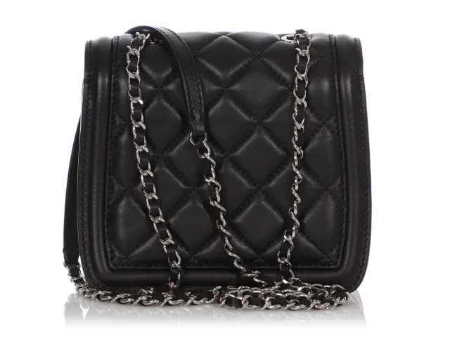 Chanel Mini Black and White Leather Citizen Flap in Black Leather from Ann's Fabulous Finds, photo 5 of 10