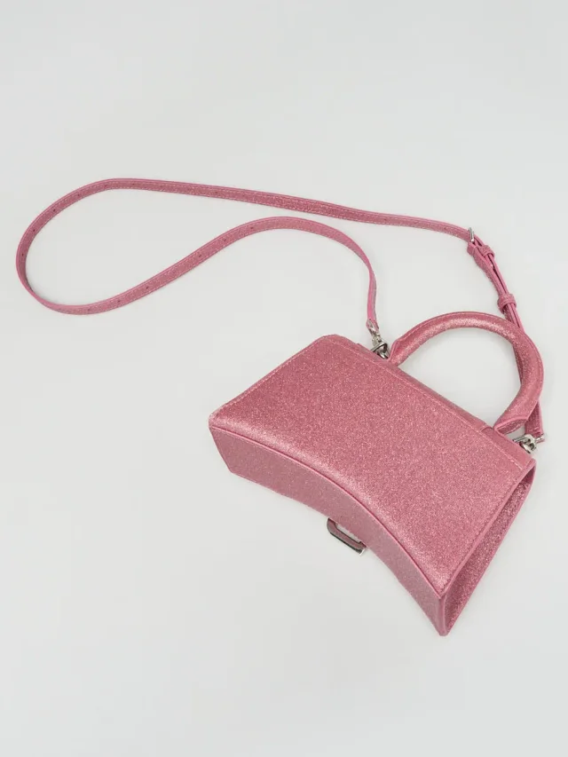 Balenciaga Sweet Pink Metallic Coated Canvas Hourglass XS Top Handle Bag in Pink Coated canvas from Yoogis, photo 3 of 10