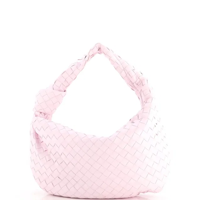 Bottega Veneta Jodie Hobo Intrecciato Nappa Small in pink Nappa leather from Rebag