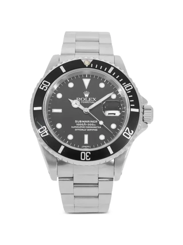 Rolex Submariner Date 40mm watch - men - stainless steel/Aluminium - One Size - Black in black from Farfetch