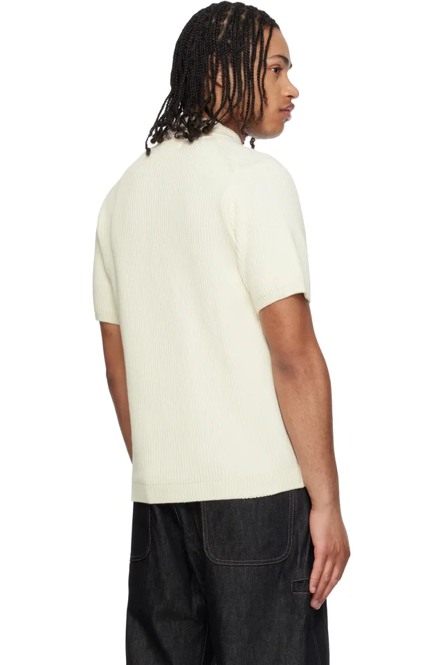 Merz b. Schwanen Off-White 1961 Ribbed Cotton Knit Shirt, photo 3 of 4 from SSENSE