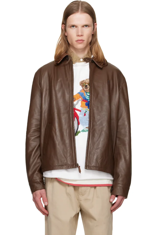 Polo Ralph Lauren Brown 'The Bayville' Leather Jacket from SSENSE, photo 1 of 1