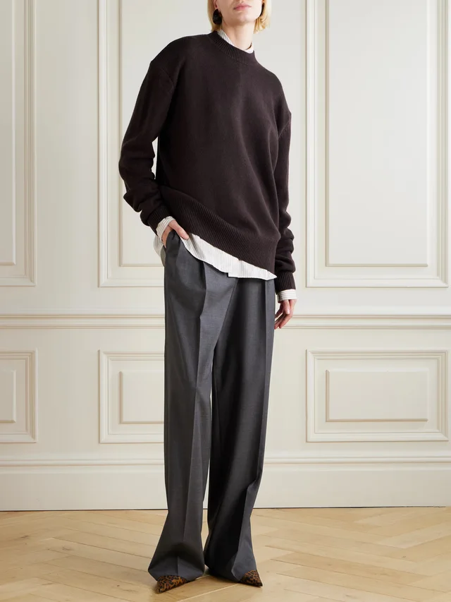 THE FRANKIE SHOP Rafaela oversized wool and cashmere-blend sweater in Brown, photo 2 of 2 from NET-A-PORTER (Canada)