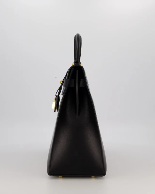 Hermès Vintage Kelly 35 Sellier Bag in Black Box leather from Sellier, photo 10 of 22