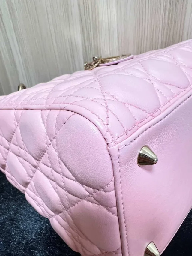 Medium Cannage Pink Lady Dior bag in Pink from HEWI, photo 4 of 6