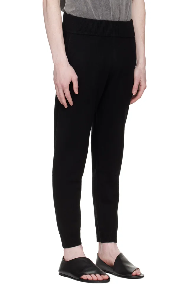 Entire Studios Black Slim Knit Lounge Pants, photo 2 of 2 from SSENSE