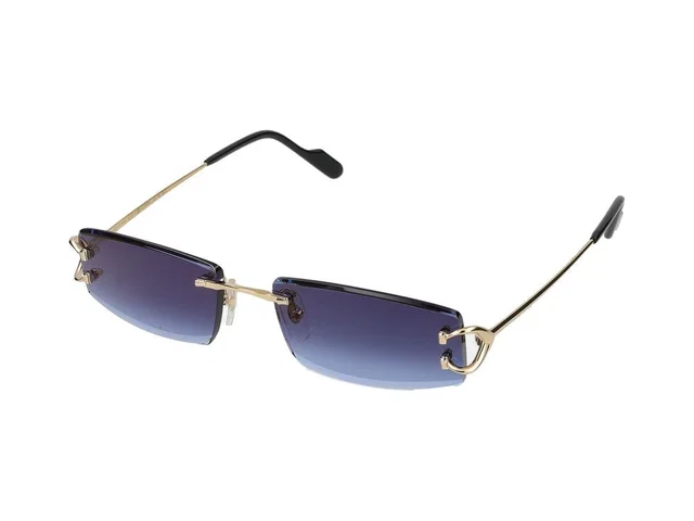 Cartier Ct0465s Rimless Gold-Metal Sunglasses — Blue in Blue from HEWI
